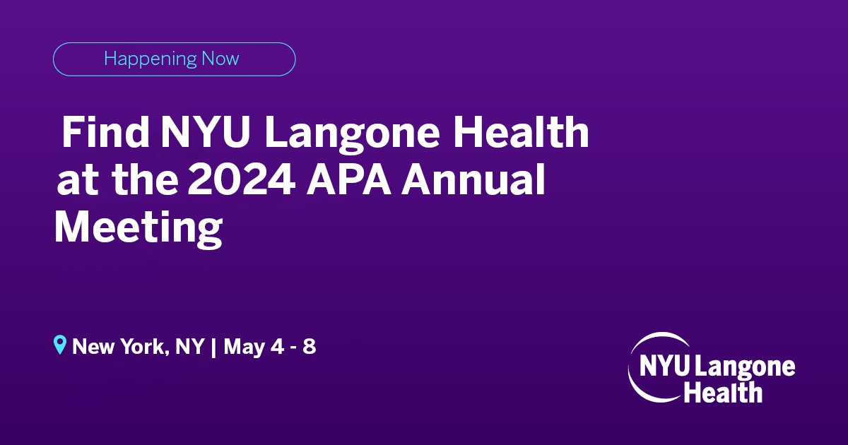 Meet the NYU Langone Health faculty as they share research on addiction prevention and recovery and other timely topics in psychiatric medicine. #PsychTwitter Follow #APAAM24 and learn more: bit.ly/3xVuI70