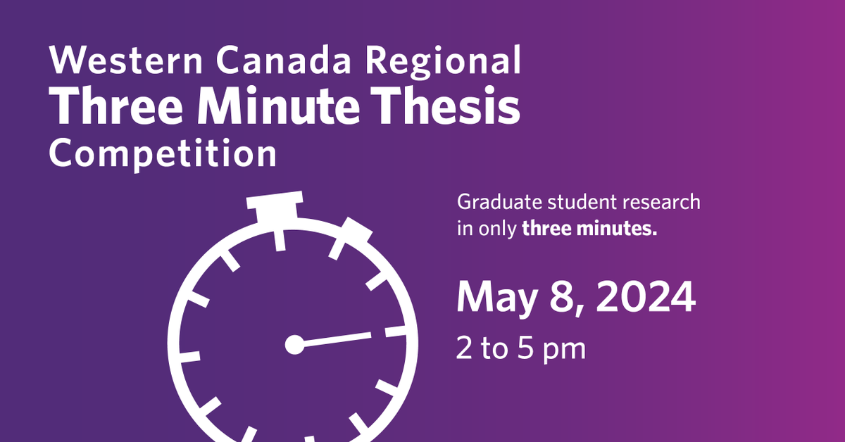UBC Okanagan is excited to host the Western Regional 3MT Competition on May 8! Our campus will welcome participants from 17 universities across Western Canada who are challenged to present their research in a mere 180 seconds. Join us or stream online: bit.ly/3QwFMxO