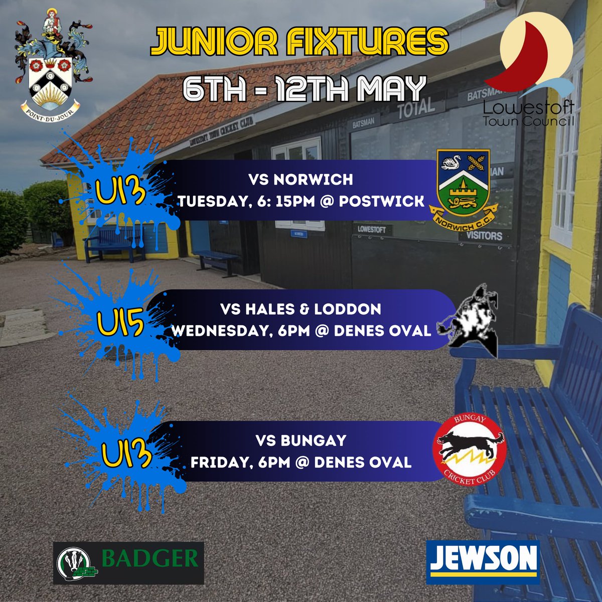 🏏 Upcoming Junior Fixtures 🏏
