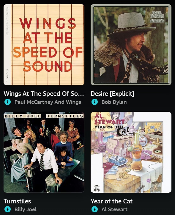 do you like any of these #1976albums?
🎶  🎹  🎤  🎸  🥁

#PaulMcCartneyandWings #BobDylan #BillyJoel #AlStewart