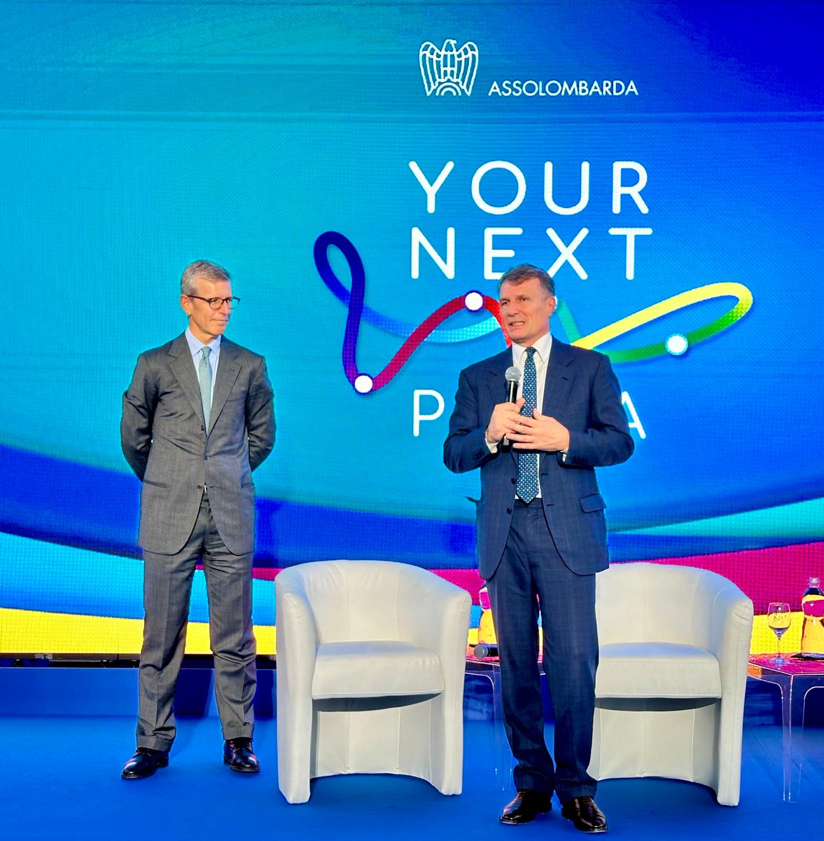 Il Presidente di #Assolombarda @ASpada_ e il Presidente della Sede di Pavia di Assolombarda @RuizdeCardenas concludono le Assise 2024 #YourNextPavia.