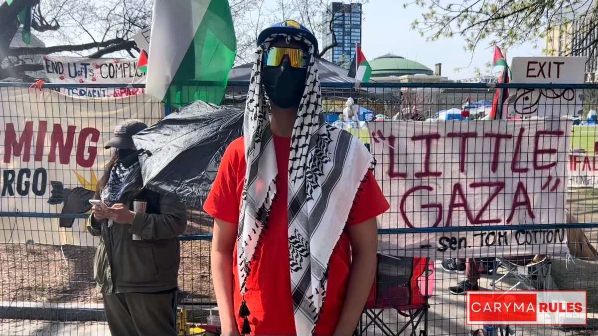 US Senator Tom Cotton spoke derisively about college campus protests: “These little Gazas are disgusting cesspools.” Protesters at the @UofT encampment seek to reclaim the phrase. #cdnpoli #Toronto #Palestine #Israel #Gaza #ProtestMania