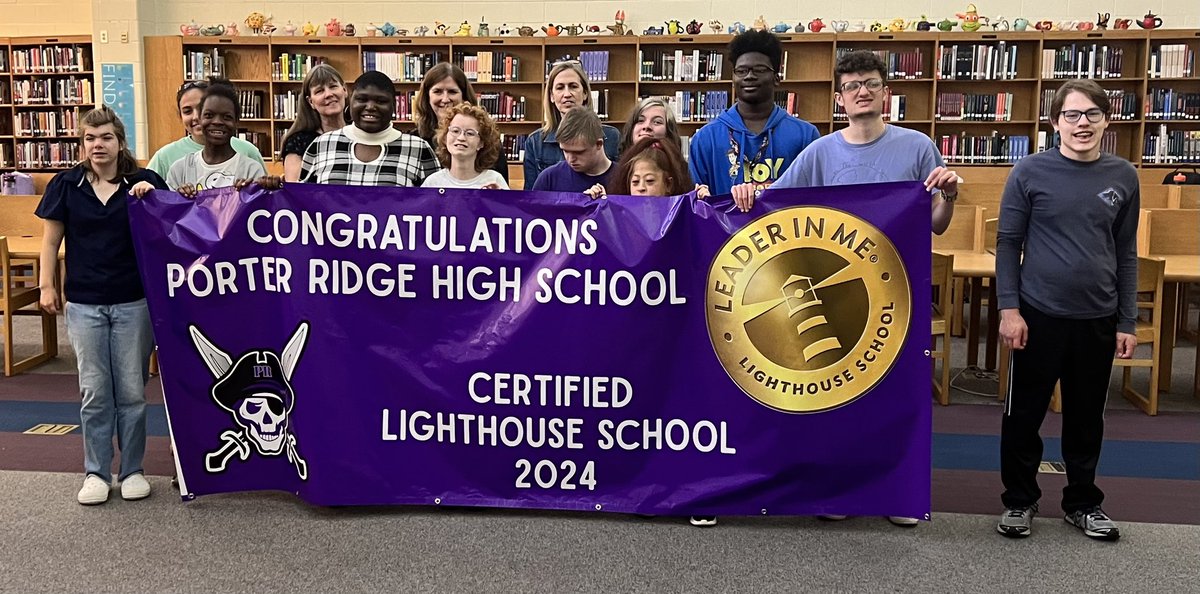 Congratulations to the @PorterRidgeHSNC Students, staff and community on earning a very well-deserved LIGHTHOUSE STATUS by @TheLeaderinMe! This is the 1st Lighthouse designation for a @UCPSNC HS and the 2nd in NC! #TeamUCPS #BeTheBest  @chad_d_smith @kimfisenne 👏💯🏴‍☠️