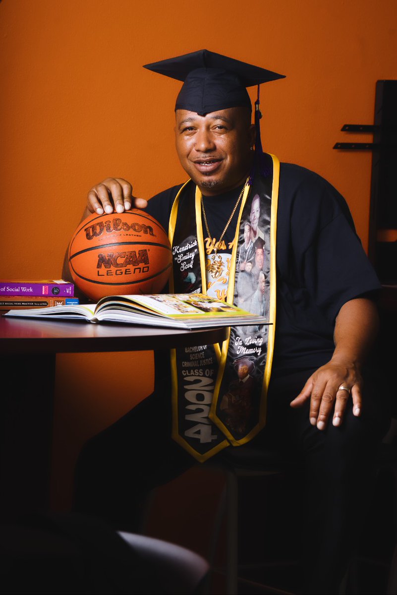 His journey began 27 years ago when he got a full-ride scholarship to play basketball for Northwestern State, but trials of life deterred Kendrick Scott from finishing school until now. He did it while working full-time and coaching. #CongratsGrad #GramGrad24