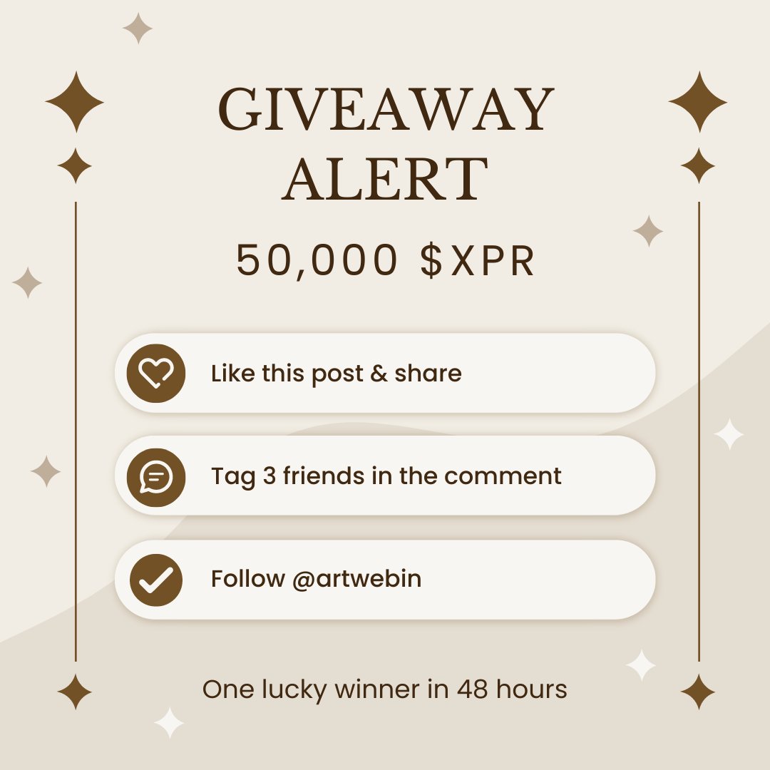 🎁 Join our 50,000 #XPR #Giveaways 

⏳ Giveaway will last 48h

#cryptogiveaway #crypto #giveaways #xprnetwork #webauth