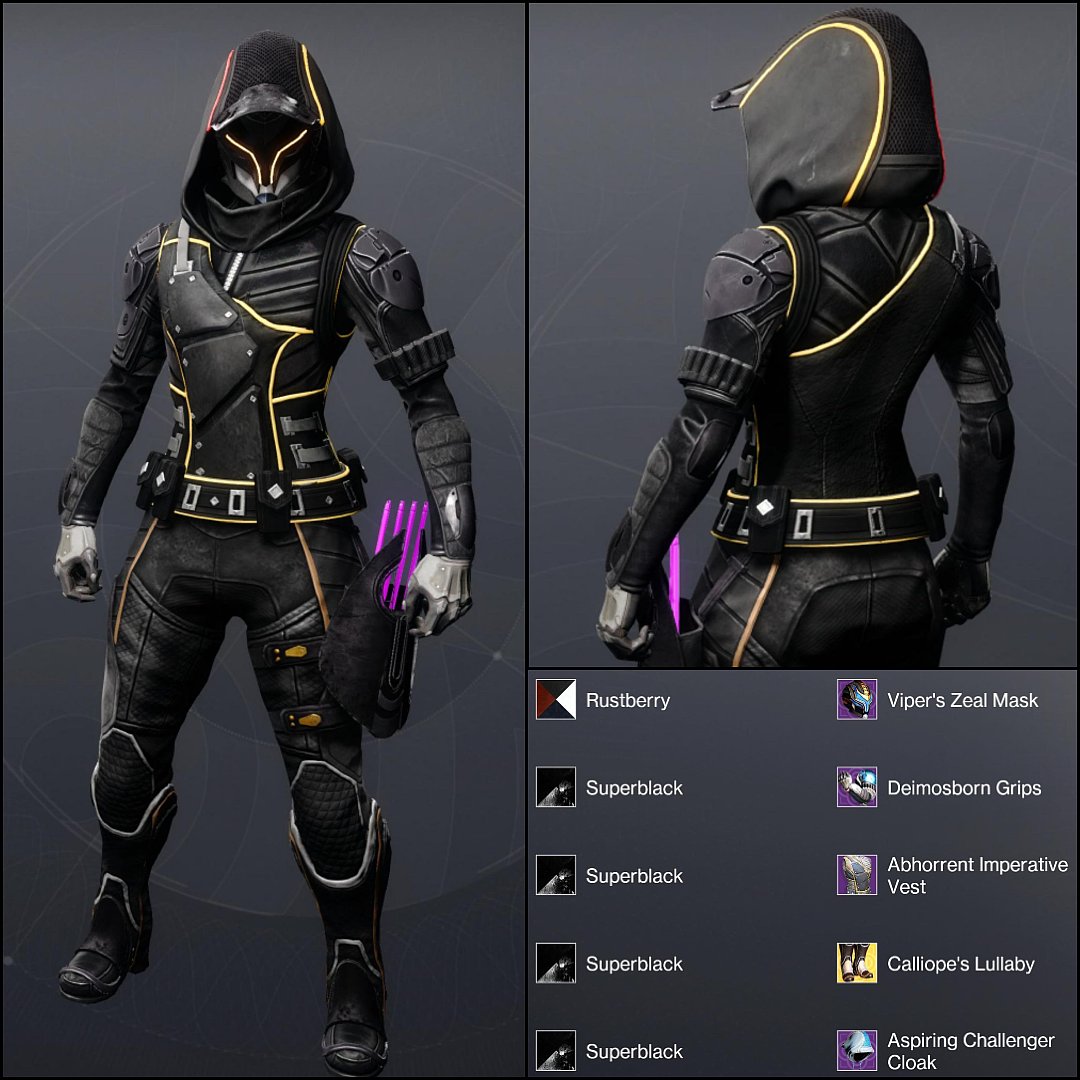 Very Nice look with the Full Black Shader Superblack! Credit to MidnighT from my Discord for making this Hunter Fashion! Follow for more Destiny Fashion! #Destiny2 #Destiny2fashion #destinyfashion #destinythegame