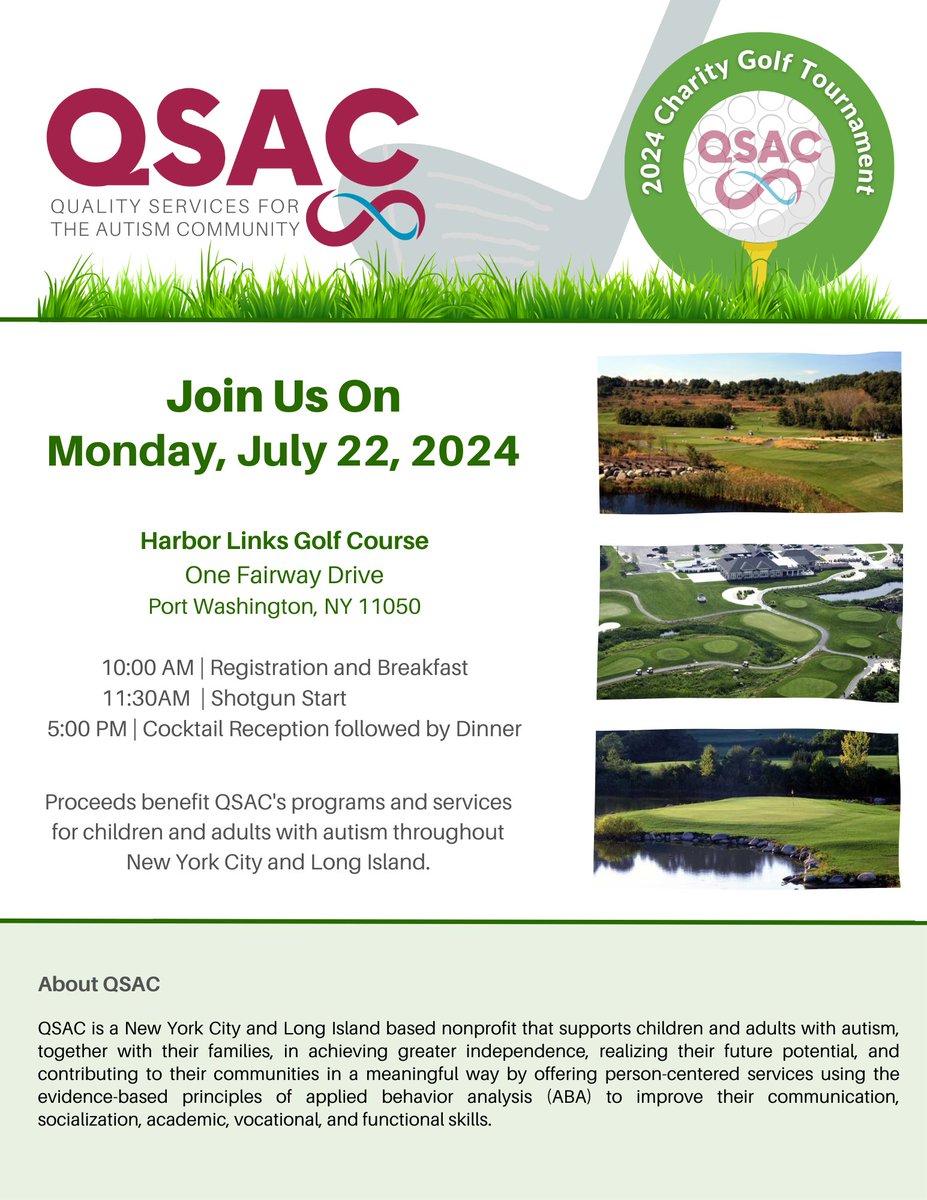 Calling all golfers! It's time to register for our annual Charity Golf Outing at the beautiful golf course at @harborlinks in Port Washington. For ticket or sponsorship info go to ow.ly/4oTu50RxV79 #GolfingForACause #CorporateSponsorship #CommunitySupport
