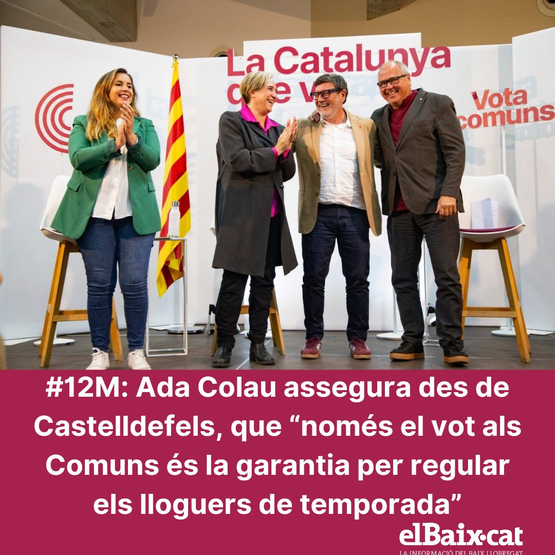 🗳️ #12M: ‘Ciutats i pobles per viure’ @CandelaLopezT cada vot a @SomComuns @jessicaalbiach “serà un vot útil pel dret a l’habitatge, per enfrontar-se a l’especulació i perquè la regulació dels lloguers no quedi en paper mullat” #BaixLlobregat #política #habitatge