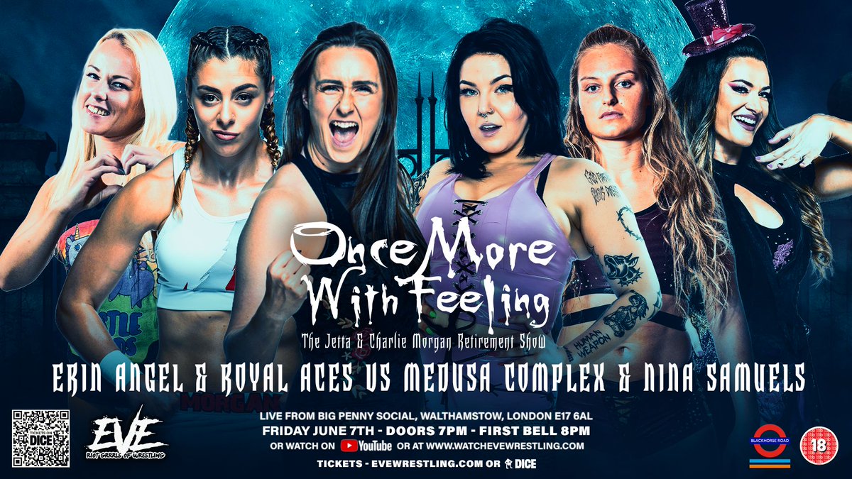 *ANNOUNCEMENT* Do not miss the retirement match of 'The People's Princess' Jetta, & 'Fearless' Charlie Morgan Everything and everyone you see in this match are all chosen by Charlie Morgan & Jetta themselves ❤️ Friday June 7, Walthamstow, London 🎫 EVEwrestling.com/tickets