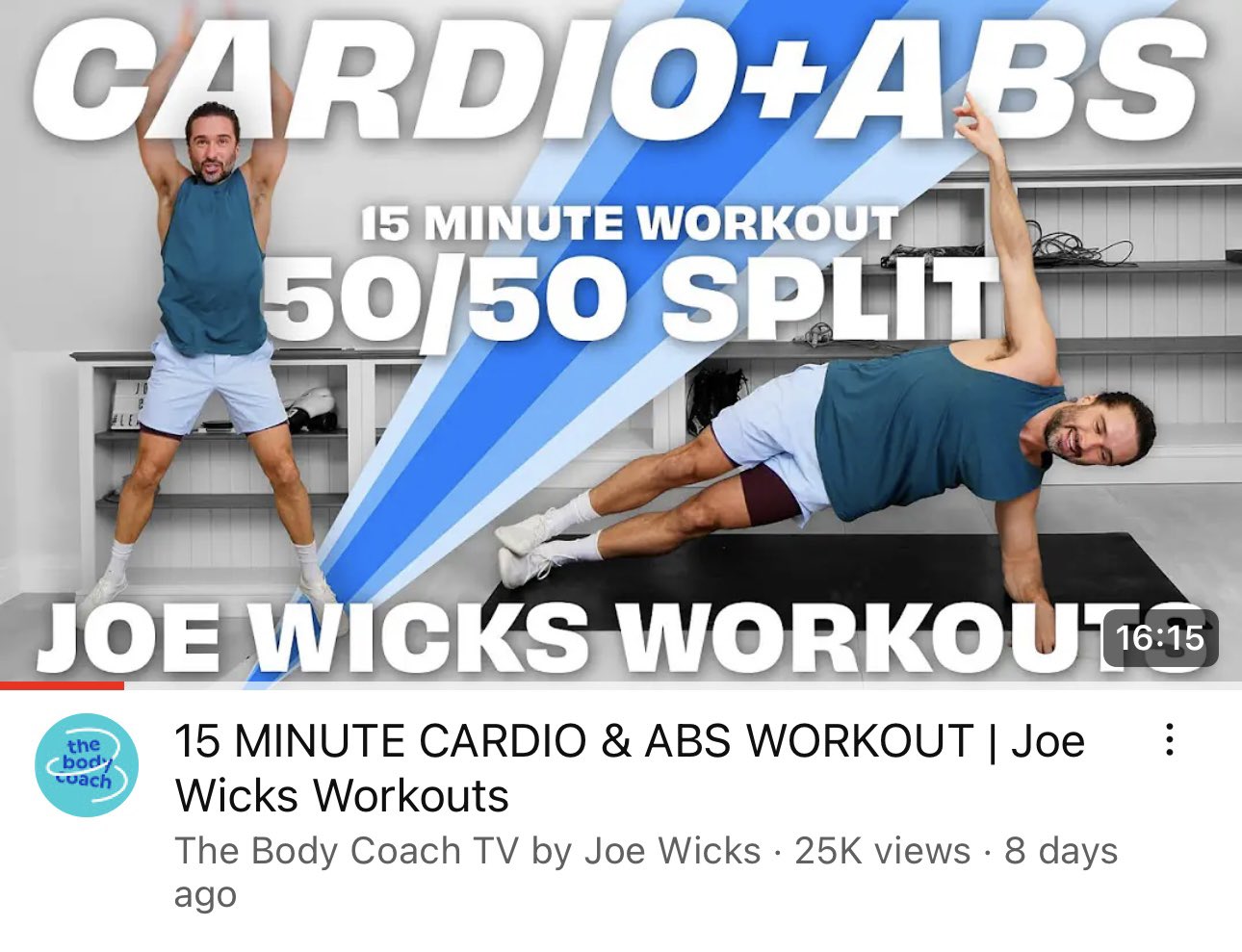 Joe Wicks on X Day 7 of my HIIT a day in May challenge. I ll be doing this one tomorrow https t iLn1urZEcS https t so86JvMMsT X
