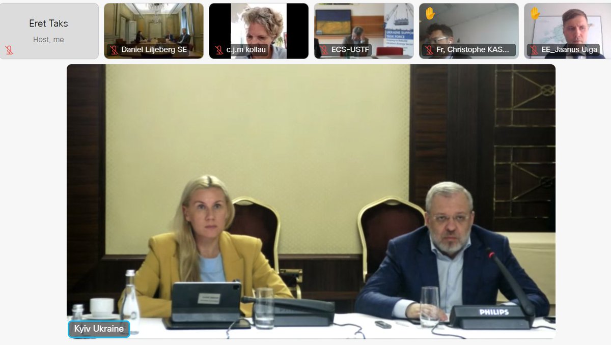 KadriSimson's tweet photo. The International Advisory Council of energy ministers gathered today to coordinate on financial & in-kind support to Ukraine.
@Ener_Community #UkraineEnergySupportFund has been crucial in helping to manage the crisis. It will be much needed also when preparing for next Winter. https://t.co/ABw5iBzUxy