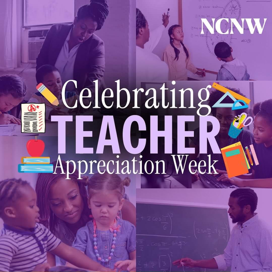 NCNW celebrates Teacher Appreciation Week by honoring the remarkable educators who shape futures and inspire greatness. Thank you to all educators for your dedication and commitment to empowering minds and hearts. #NCNWStrong