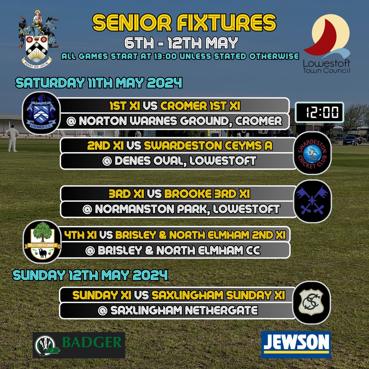 🏏 Upcoming Senior Fixtures 🏏