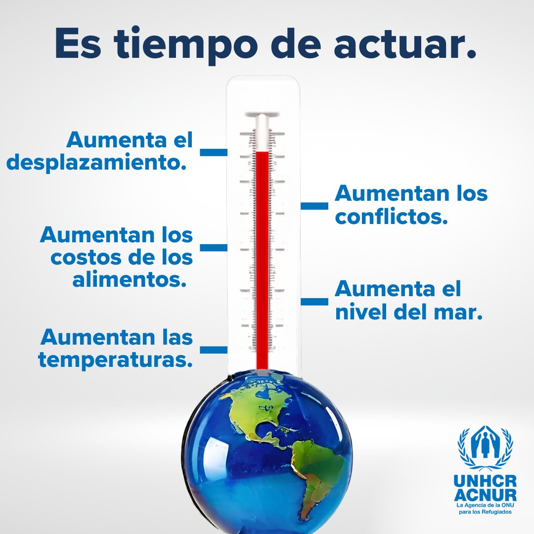 La crisis climática está destruyendo medios de vida, deteriorando la seguridad alimentaria, avivando conflictos y obligando a las personas a huir. ACNUR trabaja para abordar el desplazamiento y apoyar a las personas refugiadas por el cambio climático. acnur.org/desplazamiento…