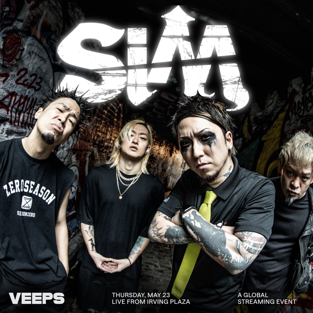 Calling on anime fans and metal heads! On May 23 join @SiM_Official on their first headlining tour in North America! Join the band live from Irving Plaza on Veeps. veeps.events/sim-band