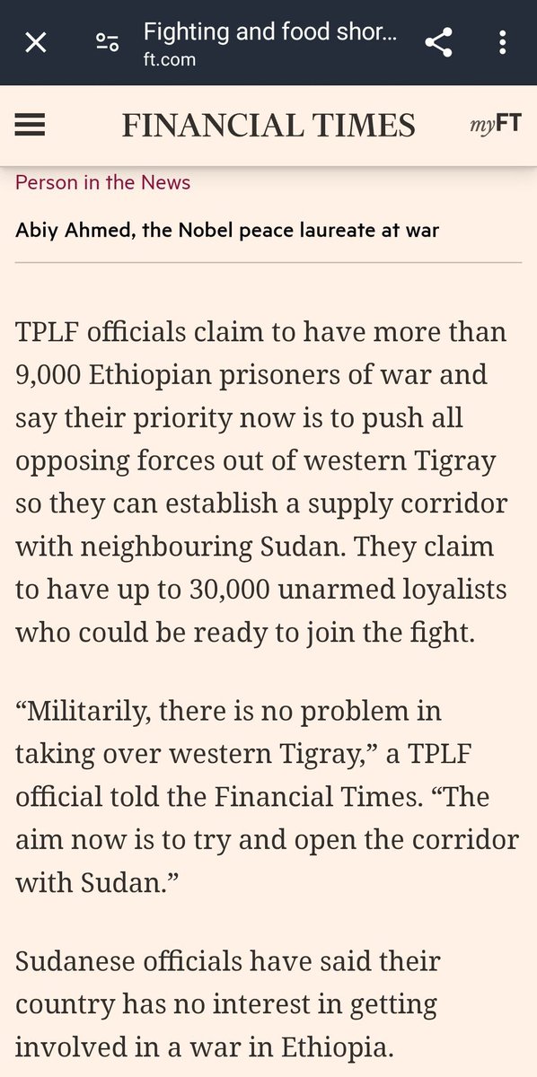 @Amhara_News TPLF never claimed to have '30,000 hardened troops in Sudan'. Unarmed loyalists not troops. But lying is part of your culture. Anyway, even if there were armed Tigrayan forces in Sudan, they have no reason to get involved in the Sudanese war.