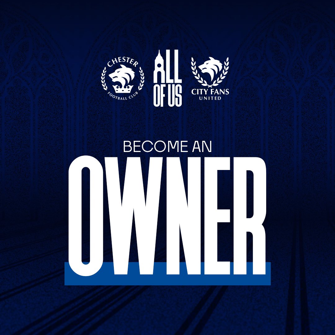 CityFansUnited's tweet image. More than 3️⃣0️⃣0️⃣ of you have signed up via @Fanbase_clubs for the new CFU memberships!

Become a co-owner of @ChesterFC from just £2 per month and contribute to fan-powered football. ⚽️💙

Join or renew now 👉 app.fanbaseclub.com/Fan/Membership…