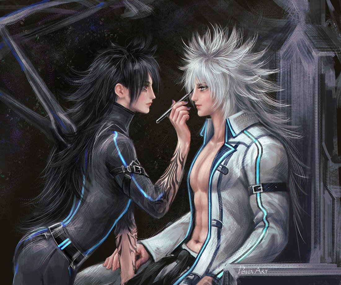 Weiss has such black eyelashes, despite his white hair and eyebrows. So this is Nero applies eyeliner and mascara to Weiss.
#Weinero #Nerothesable #Weisstheimmaculate #ff7