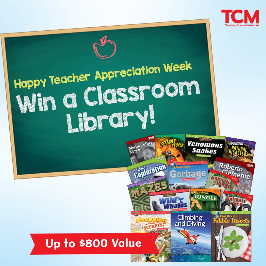 Enter our Teacher Appreciation contest for a chance to win one of five classroom library sets, each valued up to 800! The contest lasts until May 10th - don't miss your chance! 🏫📚✨hubs.ly/Q02w3QRW0 #TCMCares #TCMThanksTeachers #ThankATeacher