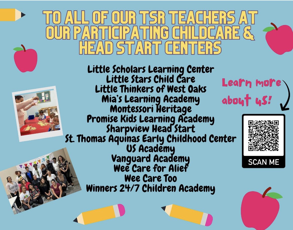 We want to wish all of our Texas School Ready early childhood teachers at our participating sites a happy teacher appreciation week! You receive children before schools open & stay after schools closed all year long! Your hard work is immensely valued! @AliefISD @AliefPreK