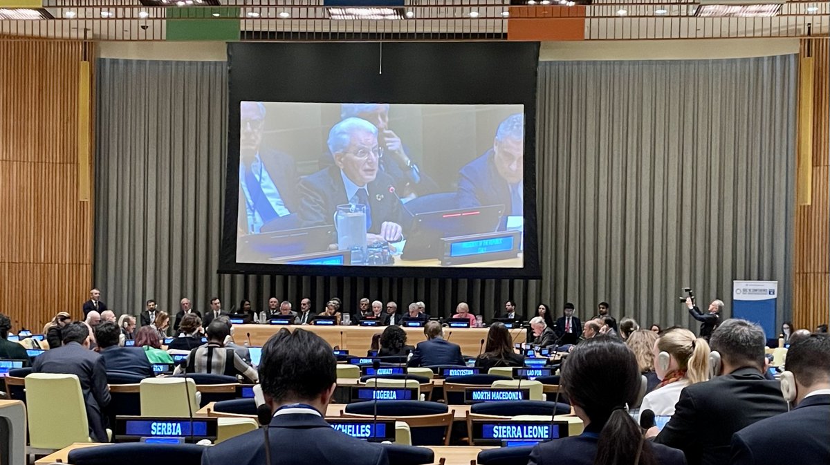 #SDG16 - peace, justice & inclusive societies and institutions - is at the heart of achieving sustainable development. At today’s SDG 🇺🇳UN conference, was pleased to hear President of Italy 🇮🇹 Sergio Mattarella, DSG @AminaJMohammed & other inspiring speakers stressing just that!