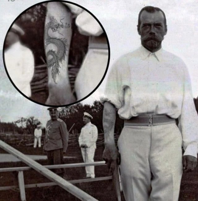 For everyone who has enquired, the “make the most of it” section is behind a paywall BUT this 1912 photo of Tsar Nicholas II with a dragon tattoo is not