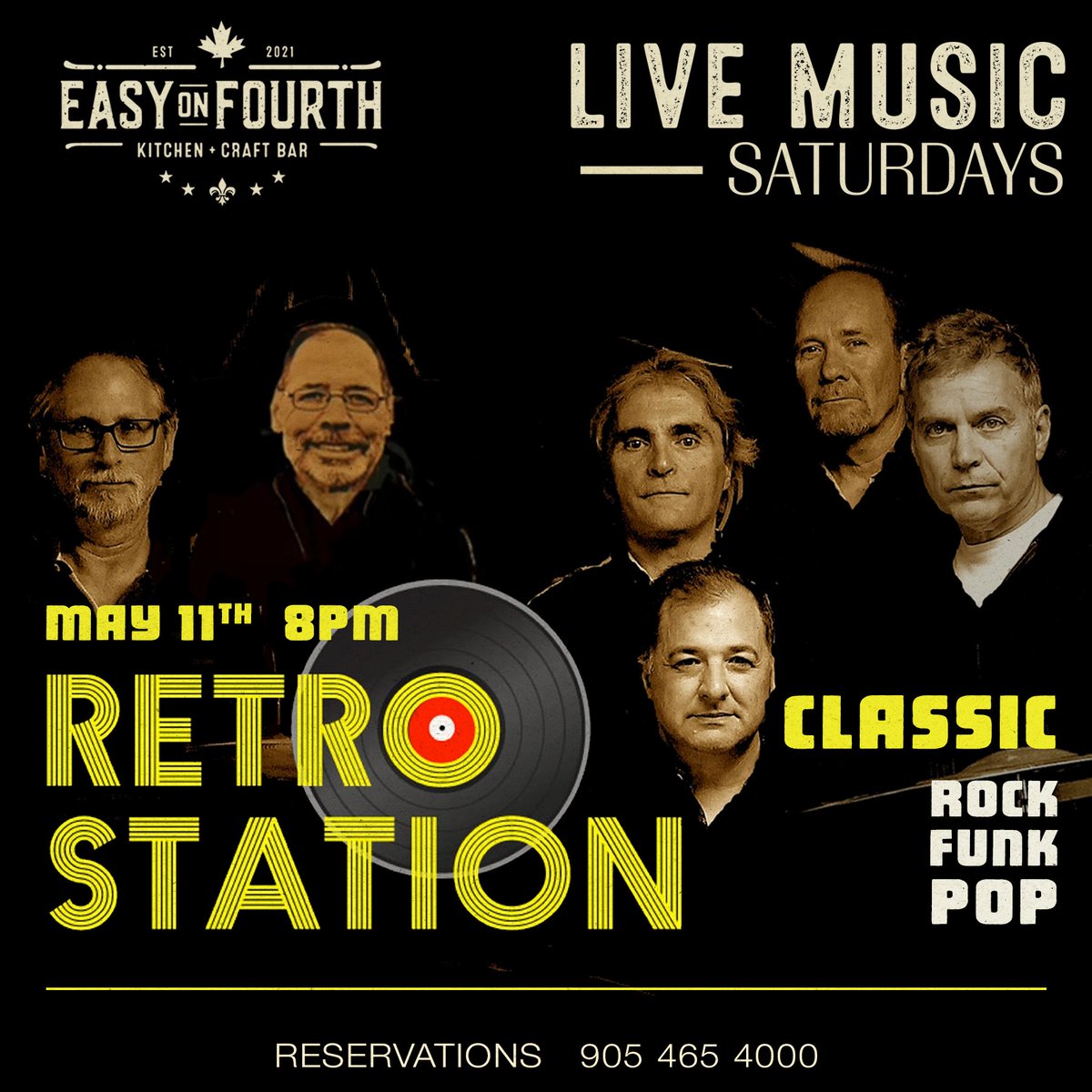 🎶🎸 With all your favourite classics, the talented Retro Station is joining us for this Live Music Saturday! Come join the party, only @easyonfourth! 🎸🎶

#LiveMusic #classicrock #pop # funk #guitarist #social #LiveMusicThursday #oakville #craftbeer #restaurant @easy_on_fourth
