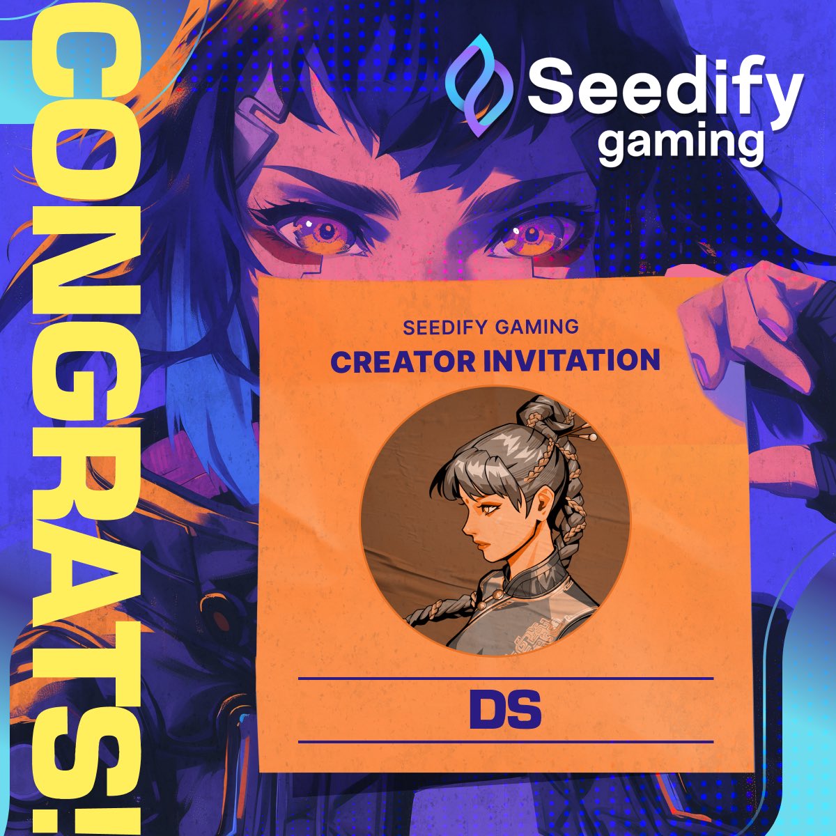 Hey 😌 I’m happy to share that I’ve joined @SeedifyFund as a creator for @Seedhub_gaming I’m invited to join the #SeedifyGamingCreator program, and among the first 125 of an exclusive group, poised to shape the future of Web3 gaming 👾 With rewards like KOL round