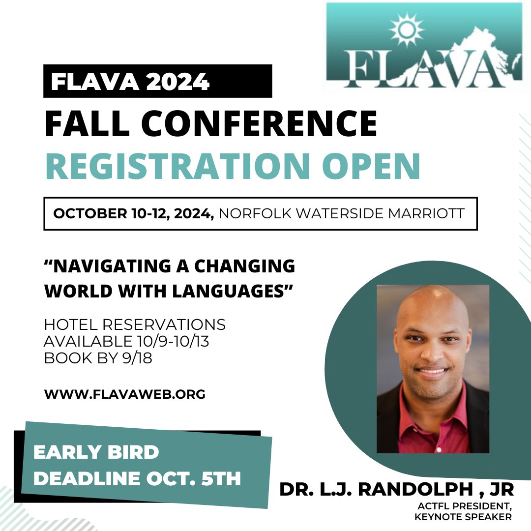 Registration is now open for our Fall 2024 Conference! bit.ly/flavafall24 Take advantage of our early bird registration rate. You can also reserve your hotel room at our group rate! bit.ly/flava24hotel
