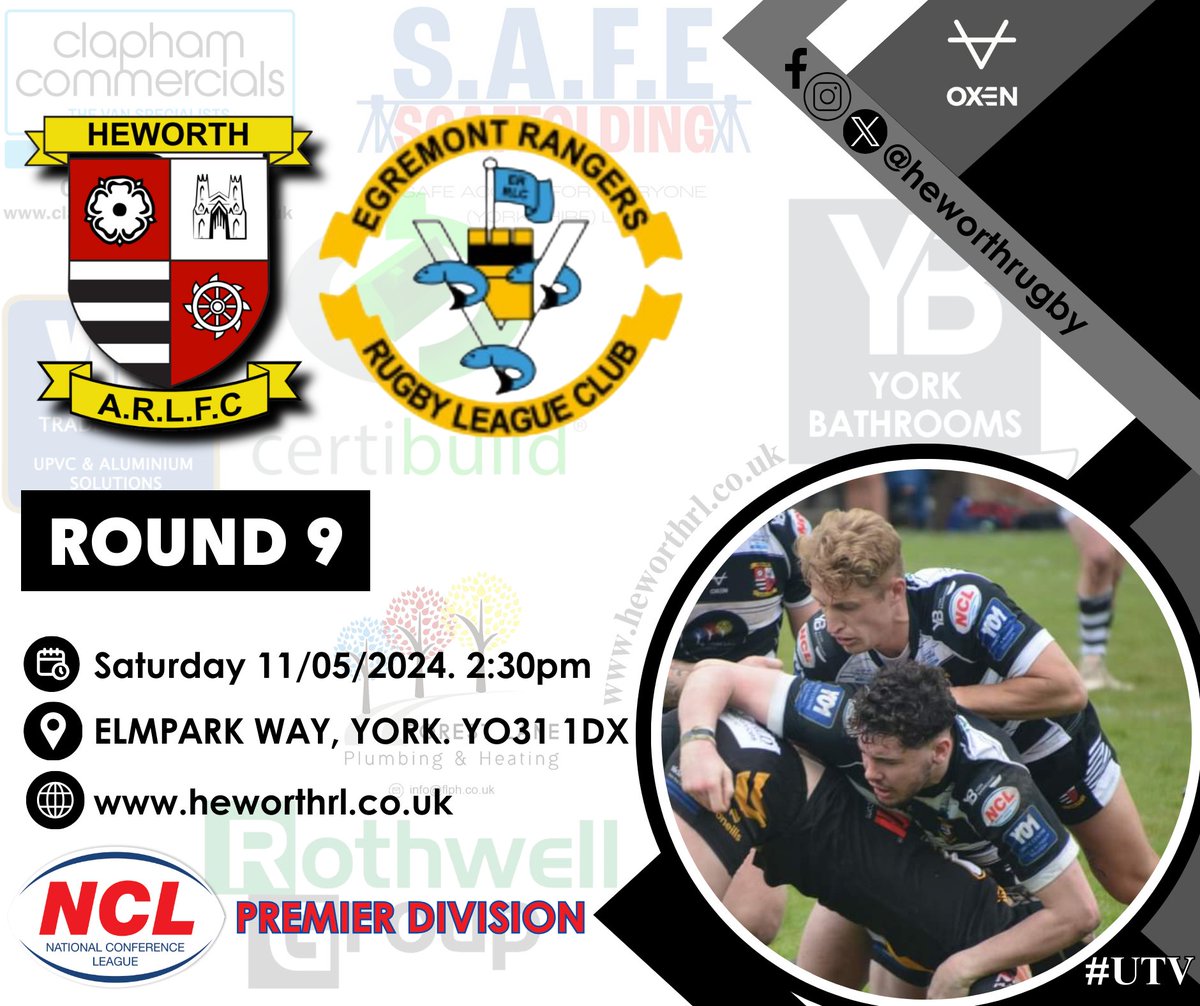 Our 1st team are at home again this Saturday as we welcome @EgremontR to Elmpark Way in round 9 of the @OfficialNCL Premier Division. Please come along and show your support. #UTV