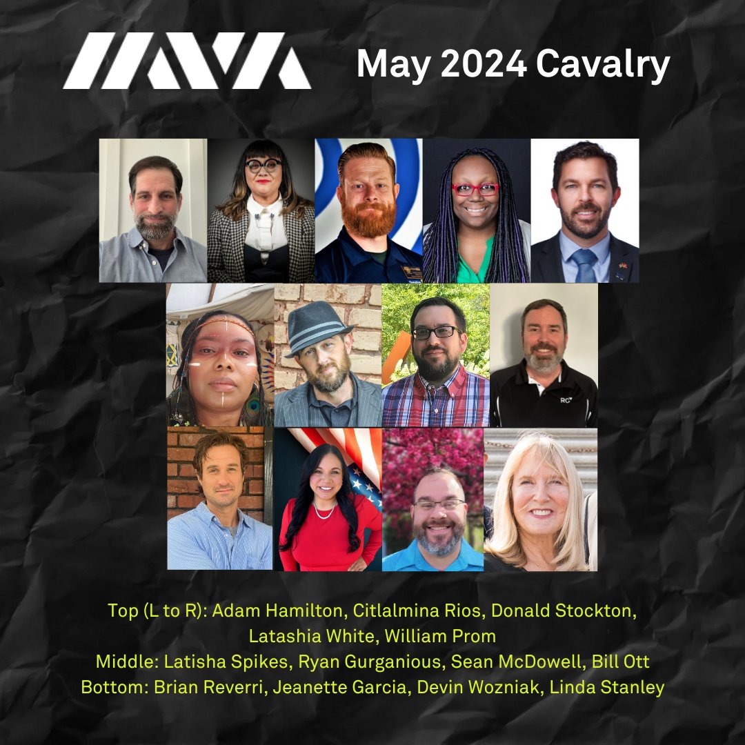 We're proud and excited to announce our next #IAVACavalry cohort 👏🙌 These 13 veterans, hailing from across the country, will attend virtual trainings with our staff, to learn and grow as advocates for our community 😎 Can't wait to see them in action starting this week!
