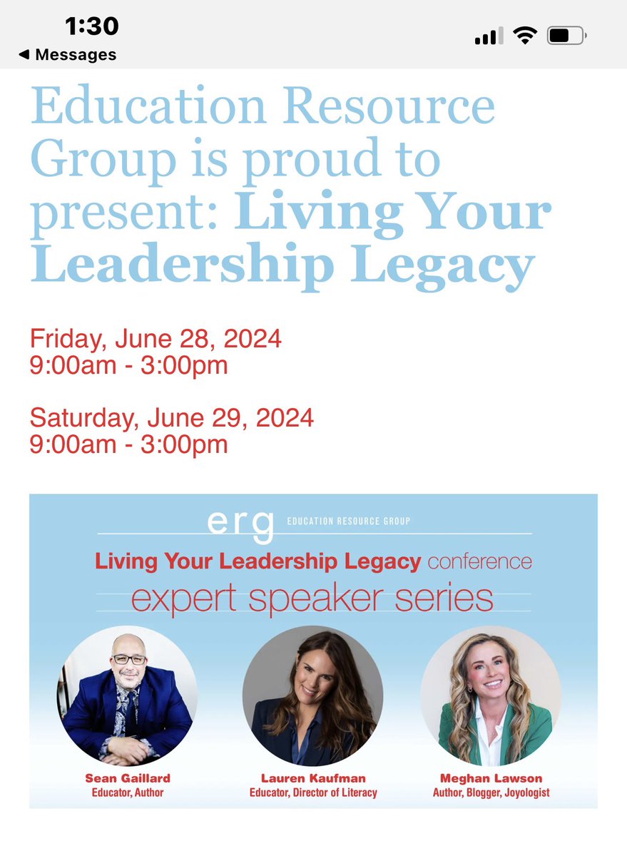 ERG is proud to present: Living Your Leadership Legacy myedresource.com/our-work/event…