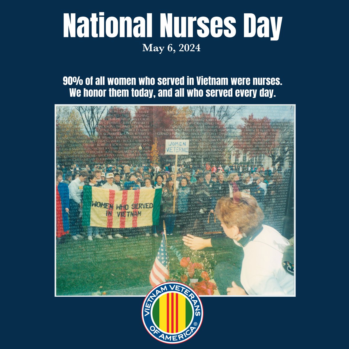 90% of all women who served in Vietnam were nurses. We honor them today on National Nurses Day, as we honor all who serve their country every day. 
vva.org/what-we-do/out…