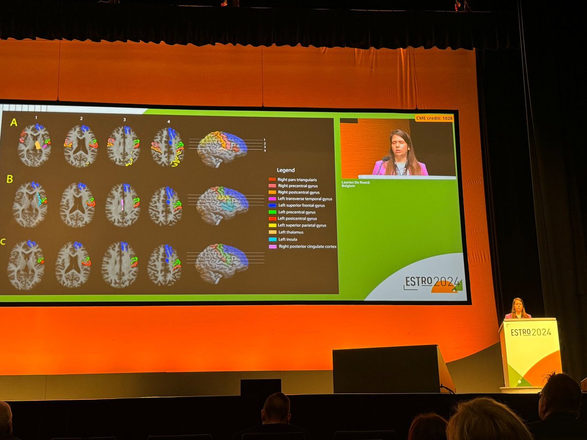 LaurienDeRoeck's tweet photo. What a great day at @ESTRO_RT! 
An honor to present our results on the role of structural hubs in cognition and the association with RT dose 🧠
@FWOVlaanderen @gminniti2012 
#radonc #connectome https://t.co/QQJAEHlxHq