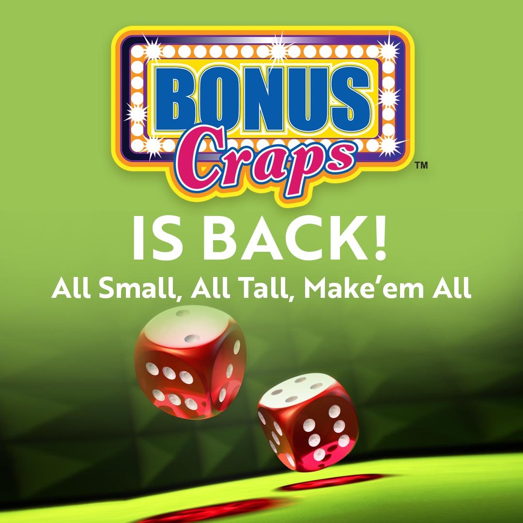🎲 #GetLucky when you play the Bonus Craps🎲 “All Small, All Tall, Make’Em All” side bet only at the Craps table at Delaware Park Casino . #GoBigOrGoHome 🎲