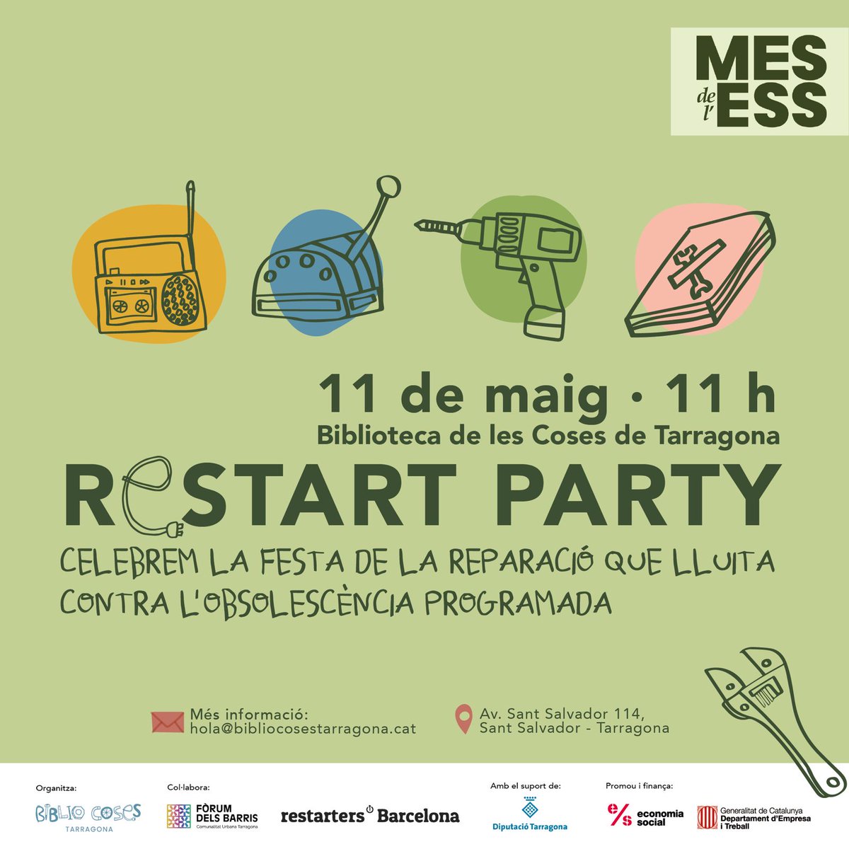 #SANSANOTICIES
Tens algun aparell a casa que no funciona❓

Et resisteixes a pensar que hauràs de llençar-lo, quan no fa tant que el vas comprar❓

-insriu-te a l'enllaç 👇bit.ly/2a_restart_par…