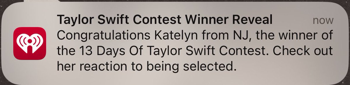 Welp😢 congratulations to Katelyn  #iHeartTaylor #iHeartRadio @iHeartRadio 

Hope you have the best time! 🥹