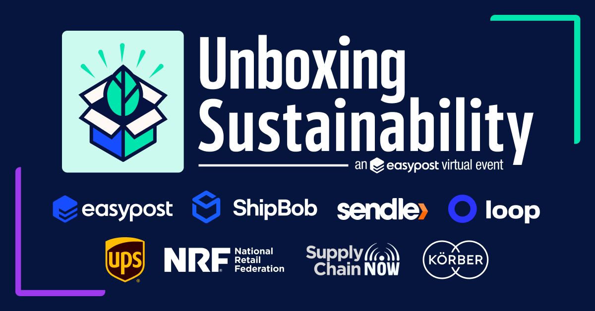 🌍 Discover sustainable logistics at @easypost's free virtual conference, 'Unboxing Sustainability: Strategies for a Greener Future.' Learn actionable methods to integrate #sustainability into your operations. 📹 Reserve your spot today: bit.ly/3UvgAKw
