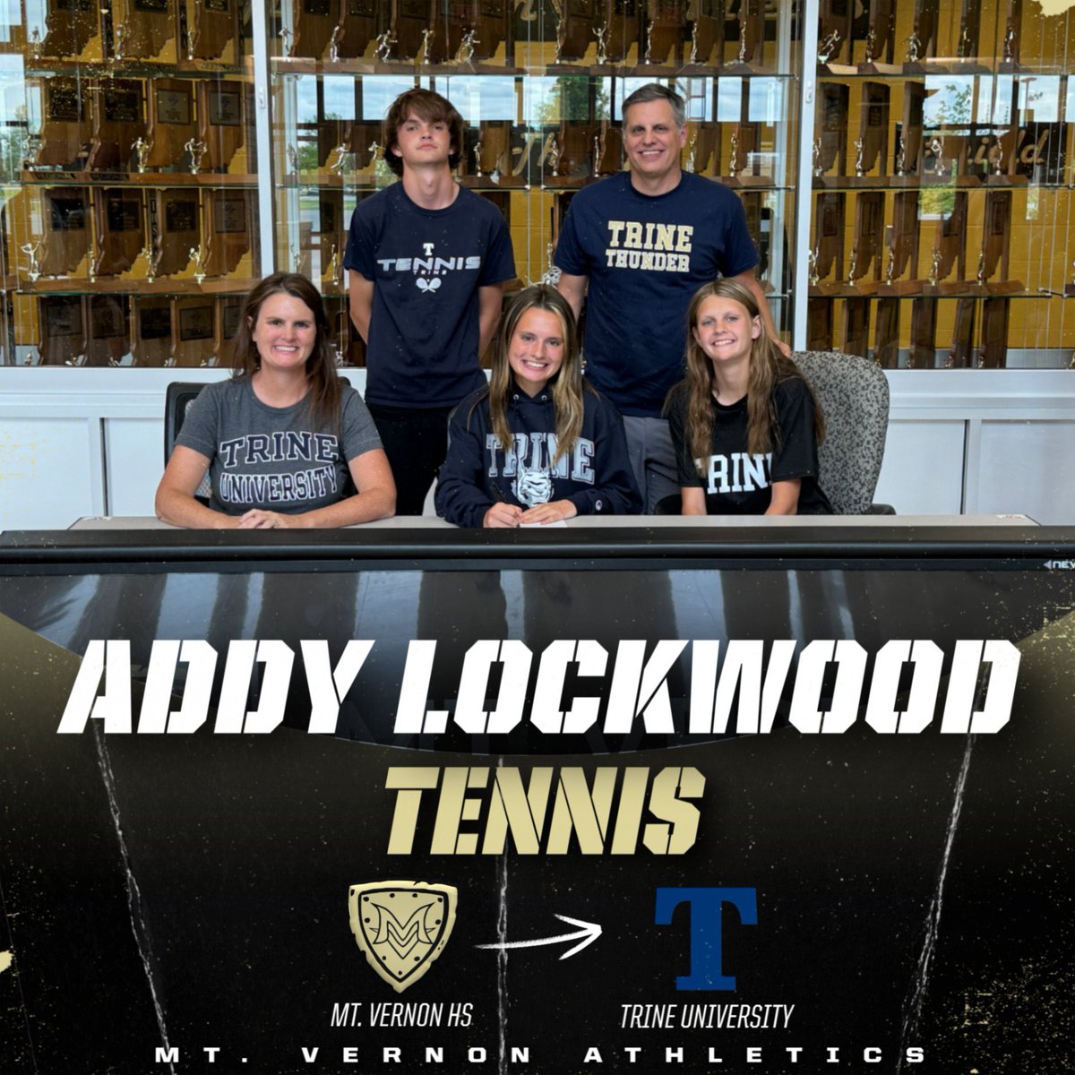 A huge congratulations to Addy Lockwood for committing to Trine University to play both Soccer and Tennis at the next level! Thank you for all of your dedication to the program and we can’t wait to watch you succeed! 

#DefendTheShield