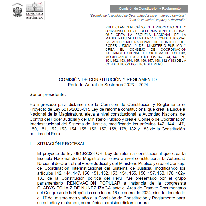 EL FIN DE LA @JNJPeru !! Listo Dictamen de la Comisión de Constitución del @congresoperu , sobre P.L de la Dra Gladys Echaiz, a través de R.P. Se crea la Escuela Nacional de Magistrados, en reemplazo de la nefasta JNJ del Lagarto. La caviarada decapitada. Viva el Perú 🇵🇪