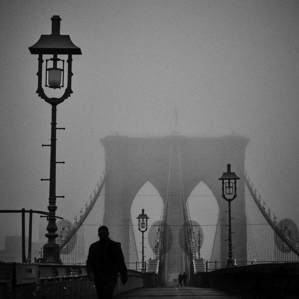 Monday Morning walk on Brooklyn Bridge. 
Copyright Phil Penman

#streetphotography #leica #nyc #fineart