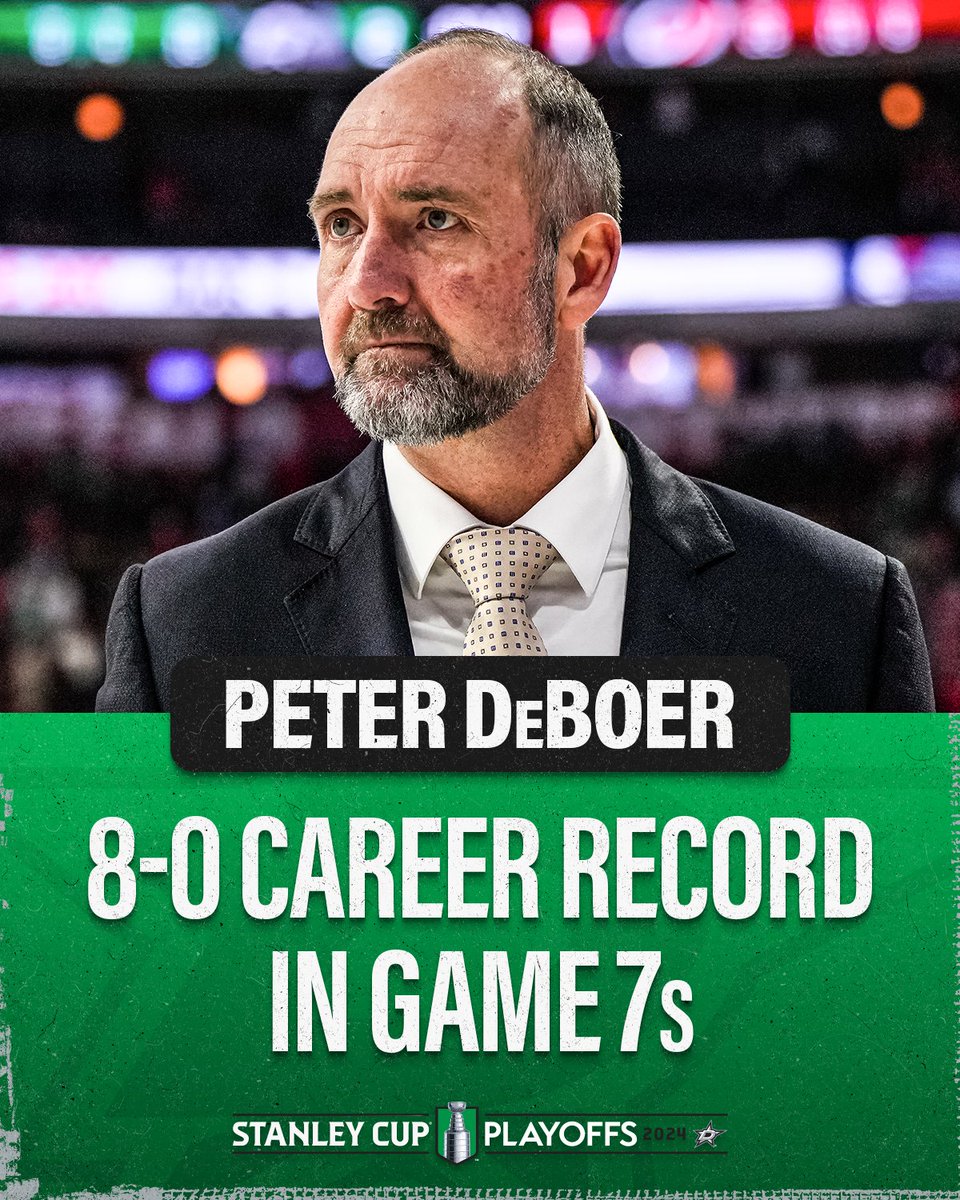 Peter DeBoer has never lost a #Game7. 😮‍💨 #StanleyCup 📺: @Avalanche vs. @DallasStars Game 1 tomorrow at 9:30p ET on @espn, @Sportsnet, and @TVASports
