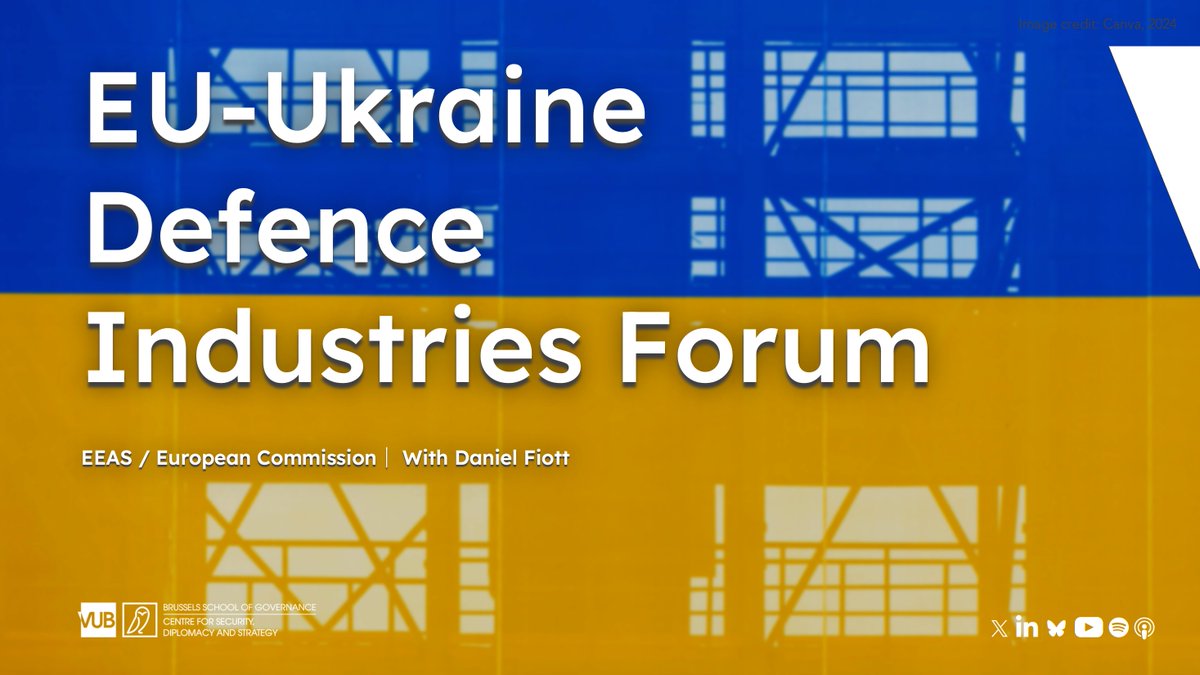 Today, @DanielFiott moderated two panels on ammunition production and defence innovation at the 'EU-Ukraine Defence Industries Forum' 🇪🇺🇺🇦 Daniel facilitated the discussions on how to bring Ukraine closer to the EU in the defence sector. More info🔸 eeas.europa.eu/eeas/ukraine-e…