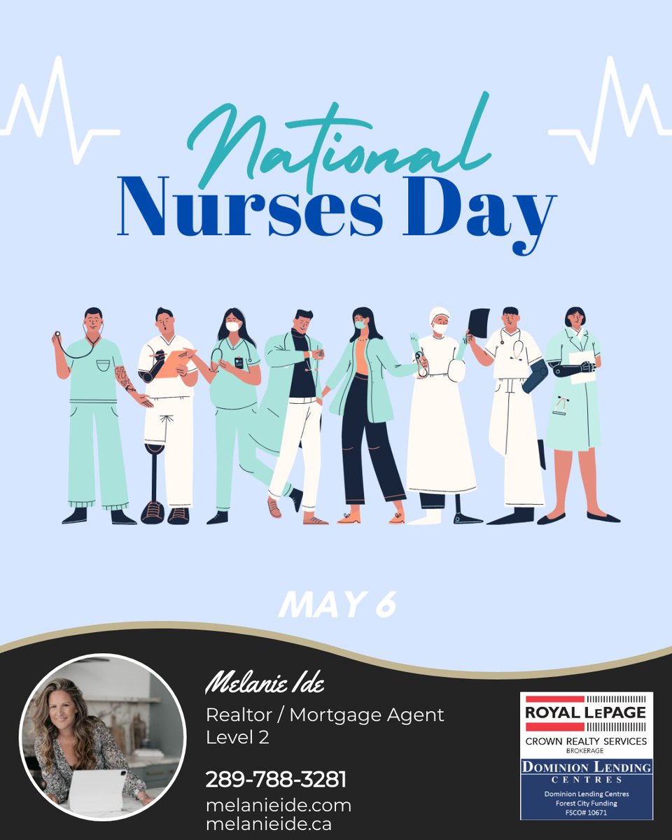 Nurses are the heart of healthcare! Your kindness and compassion do not go unnoticed and we thank you for your hard work. Happy Nurses Day!

#nursesday #healthcare #nurse #kindness #dedication #patients #realestate #home #canada #realtor #mortgageagent #lovewhereyoulive