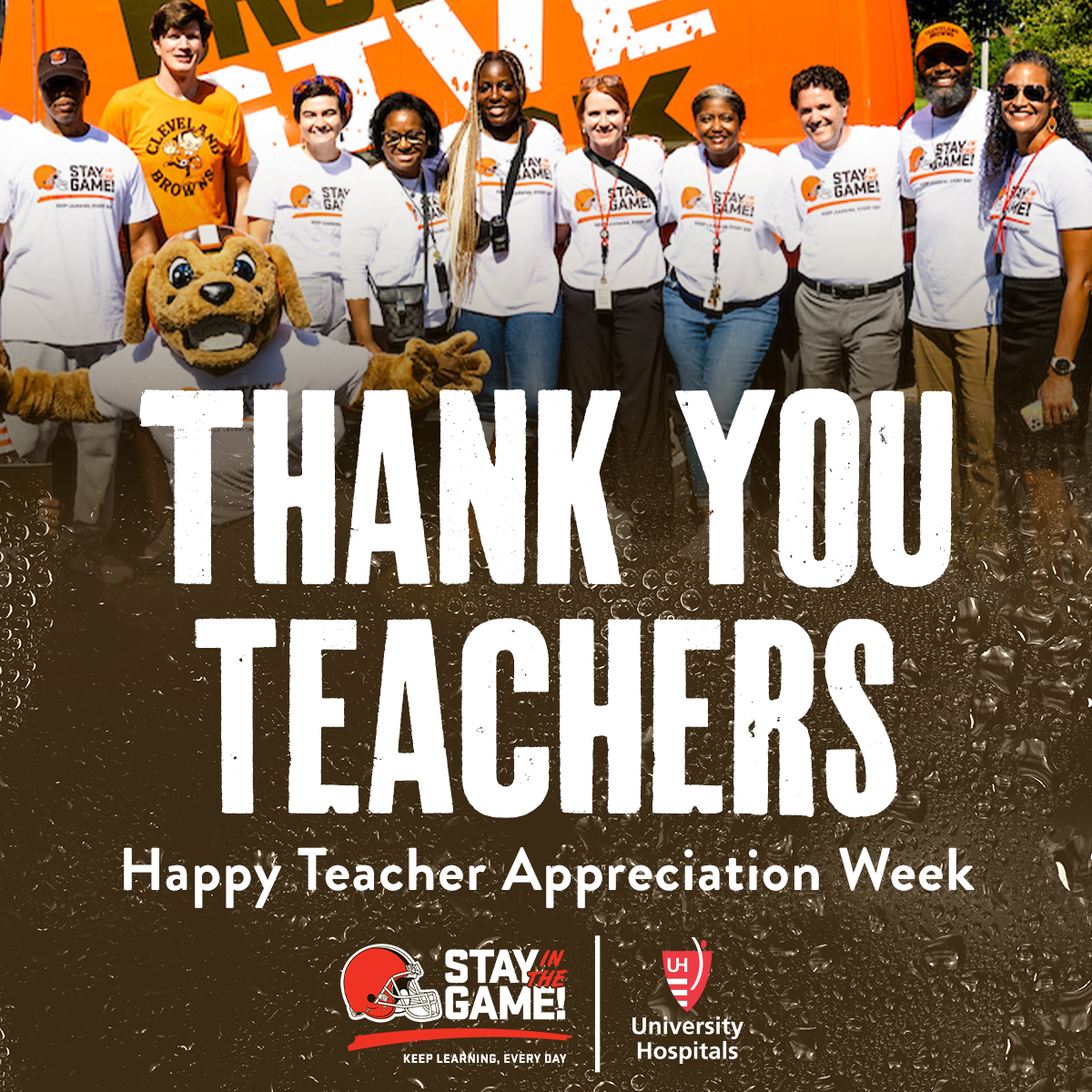 Happy Teacher Appreciation Week! We are excited to celebrate our amazing #StayInTheGame teachers this week in partnership with @UHhospitals 😎