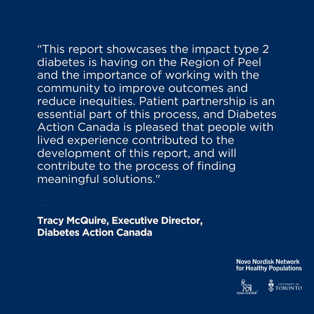 This recent @NHP_UofT report looks at The Current State of Type 2 Diabetes in the Peel Region. Working with those with lived experience is an important part of the work they are doing to improve outcomes for all. healthypopulationsnetwork.utoronto.ca/news/new-repor…