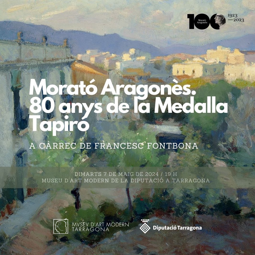 Demà dimarts 7 de maig a les 19 h us esperem a la xerrada 'Morató Aragonès. 80 anys de la Medalla Tapiró', a càrrec de l'historiador de l'art Francesc Fontbona i Maria Elena Morató, crítica d'art i filla de l'artista.