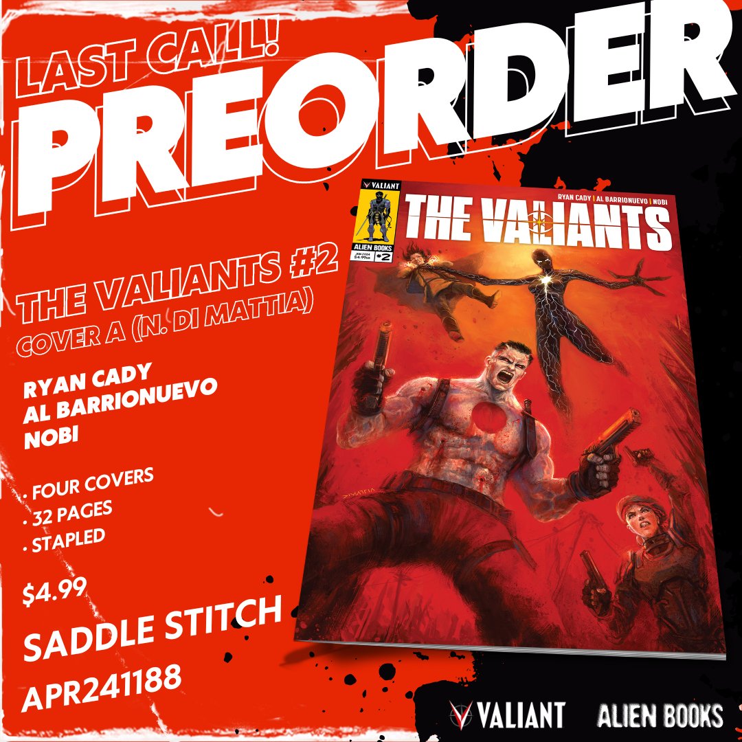 🚨 Last Call for THE VALIANTS #2 (of 4)! 🚨 Prelude to Resurgence of the Valiant Universe! 📜 SADDLE STITCH (STAPLED) 📘 FOUR COVERS 📖 32 PGS 💲 SRP: $4.99 🗓️ In Shops: Jun 5, 2024 #TheValiants #Resurgence #valiantuniverse #valiant #valiantcomics #ValiantClassics #LastChance