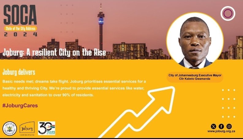 💧 Ensuring a brighter future! Joburg prioritizes essential services, boosting quality of life with access to water & electricity for over 90% of residents. Together, let's support our city! #JoburgCares #JoburgUpdates #JoburgServices#JoburgSOCA2024^MR