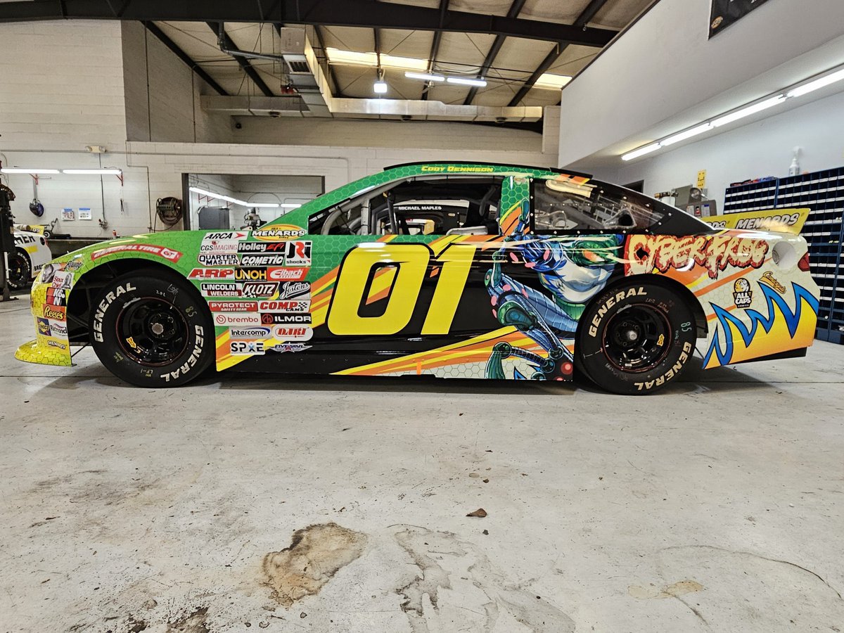 @ThatJunkman There are some of us following YouTuber Cody Dennison run in the Menard Arca series. We crowdfunded two races with the Cyberfrog wrap for All Caps Comic. Cody then got sponsored the rest of the season by Tim Pool’s Timcast. It’s poor good old boy living his child hood dream.